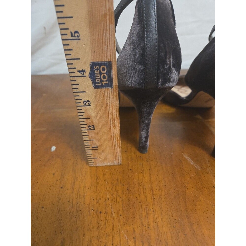 Sam Edelman Tia Womens Grey Velvet Heel Size 10 Ankle Strap Pumps Shoes - Picture 5 of 7